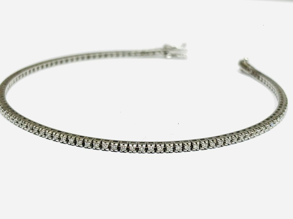 Βραχιόλι τένις - 18 καράτια Λευκός χρυσός -  2.20ct. tw. Διαμάντι (Φυσικό)  - Κατασκευασμένο στην Ιταλία #3.2