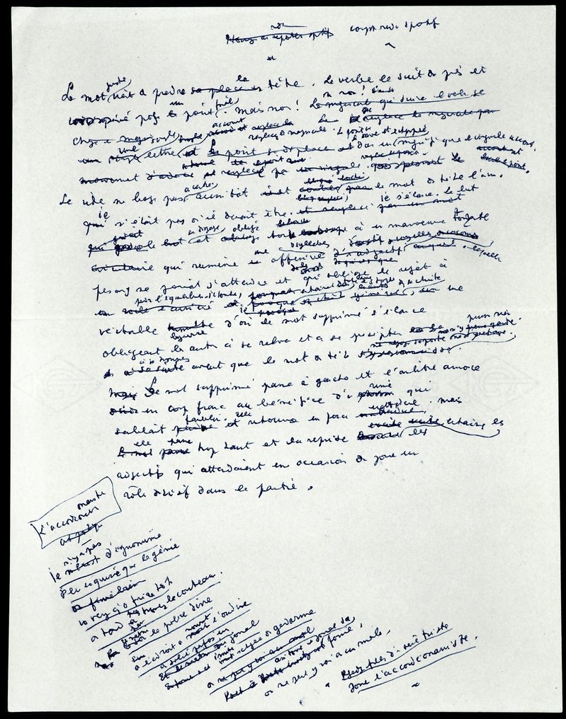 Jean COCTEAU - Poème autographe - "l'accordéonaniste" - Inédit - 1952 #1.0