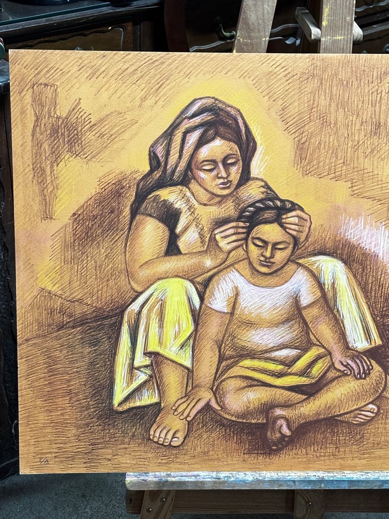 Raul Anguiano (1915-2006) - Madre con su hija #1.0