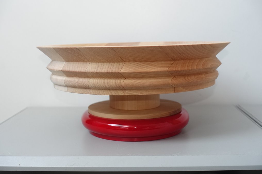 Alessi - Ettore Sottsass - Saladier - ES14 Centrotavola - Hêtre - Édition limitée - No 426/999 #1.0