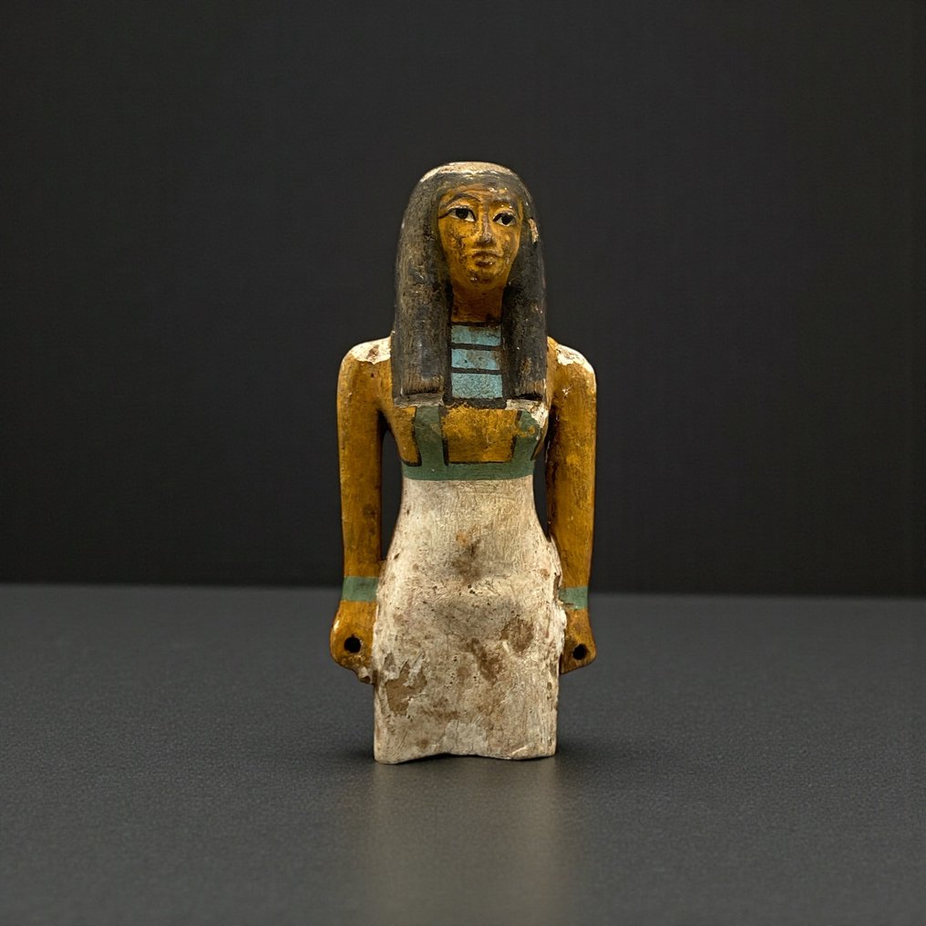 Αντίγραφο της αρχαίας αιγυπτιακής Ξύλινο άγαλμα θραύσμα γυναίκας λατρευτή  (χωρίς τιμή ασφαλείας) #1.0