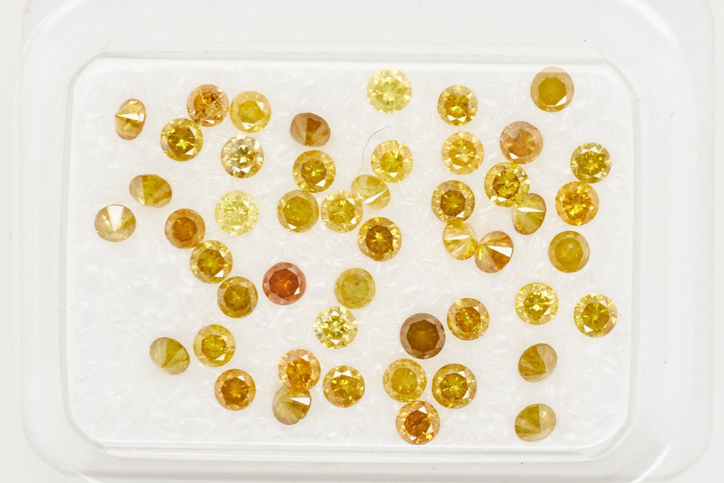 没有保留价 - 49 pcs 钻石  (天然)  - 1.10 ct - 圆形 - I2 内含二级, I3 - 安特卫普宝石报告（GRA） #2.1