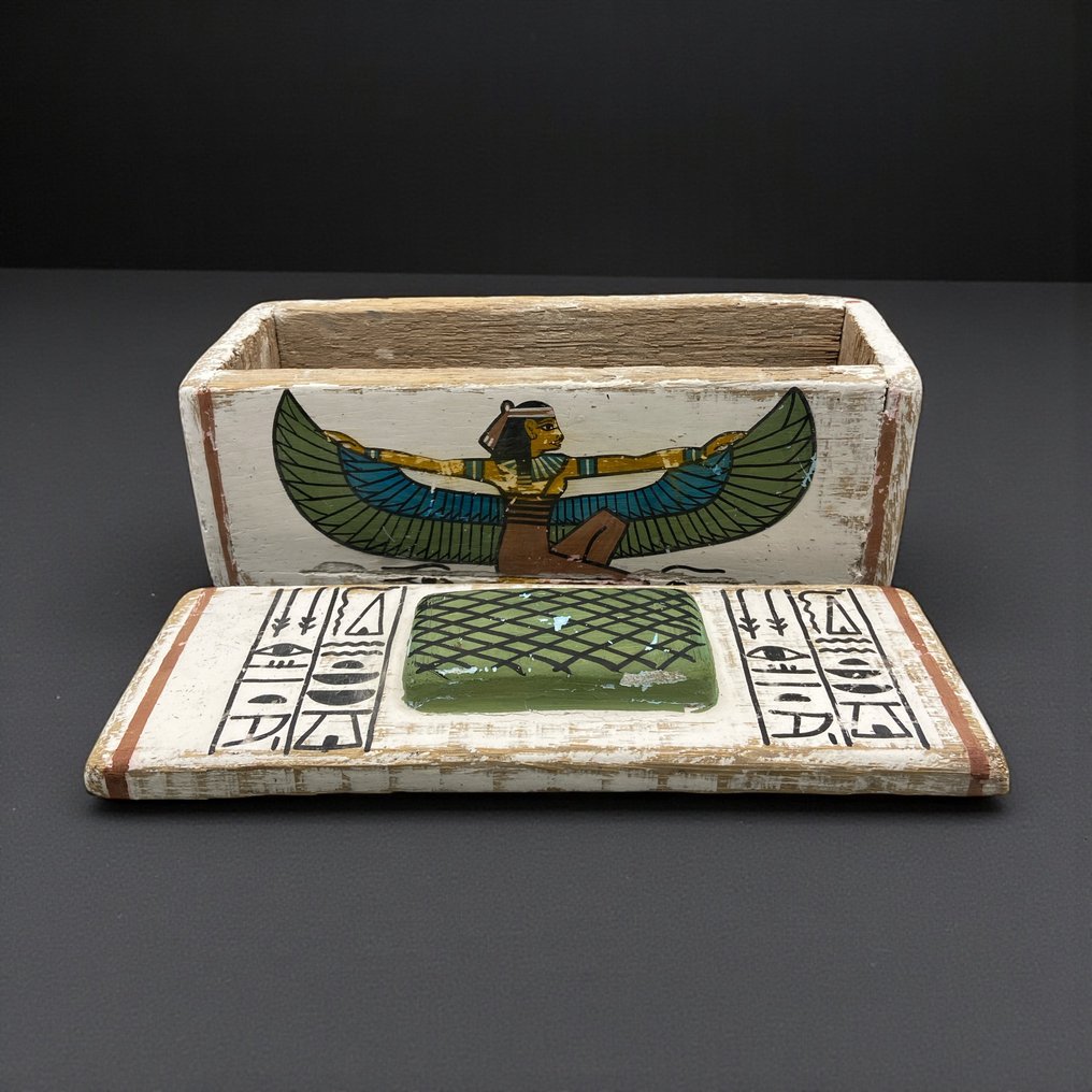 Αντίγραφο της αρχαίας αιγυπτιακής Ταφική Κάσα Κάνοπης με την Πτέρυγη Ίσιδα #4.3