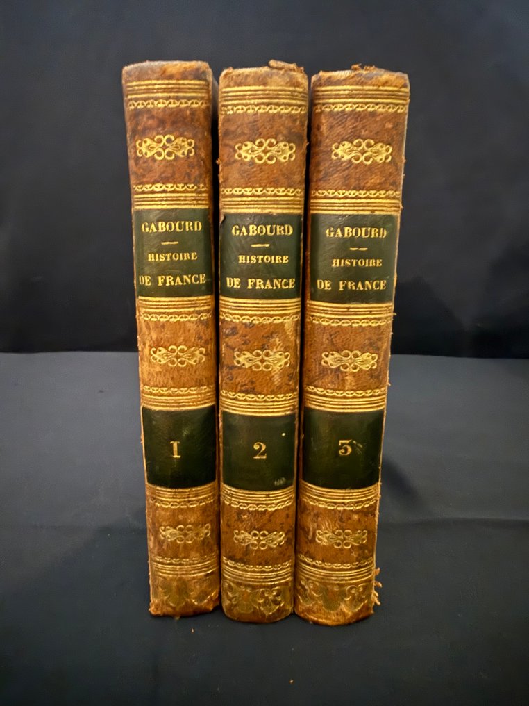 Amédée Gabourd - Histoire de France, 3 volumes complets en in-18 (1846) - Gabourd - Édition Didot - Reliure dorée - 1846 #1.0