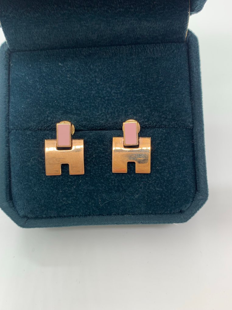 Hermès - 18 carats - Plaqué or, Or rose - Boucles d'oreilles #1.0