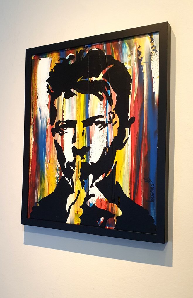 Liesens - David Bowie (handpainted on canvas) met lijst #3.2