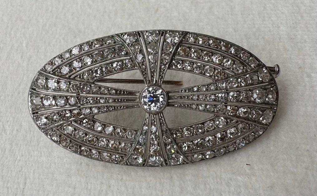 珠宝别针 白金 钻石 (天然)  - 钻石 #1.0