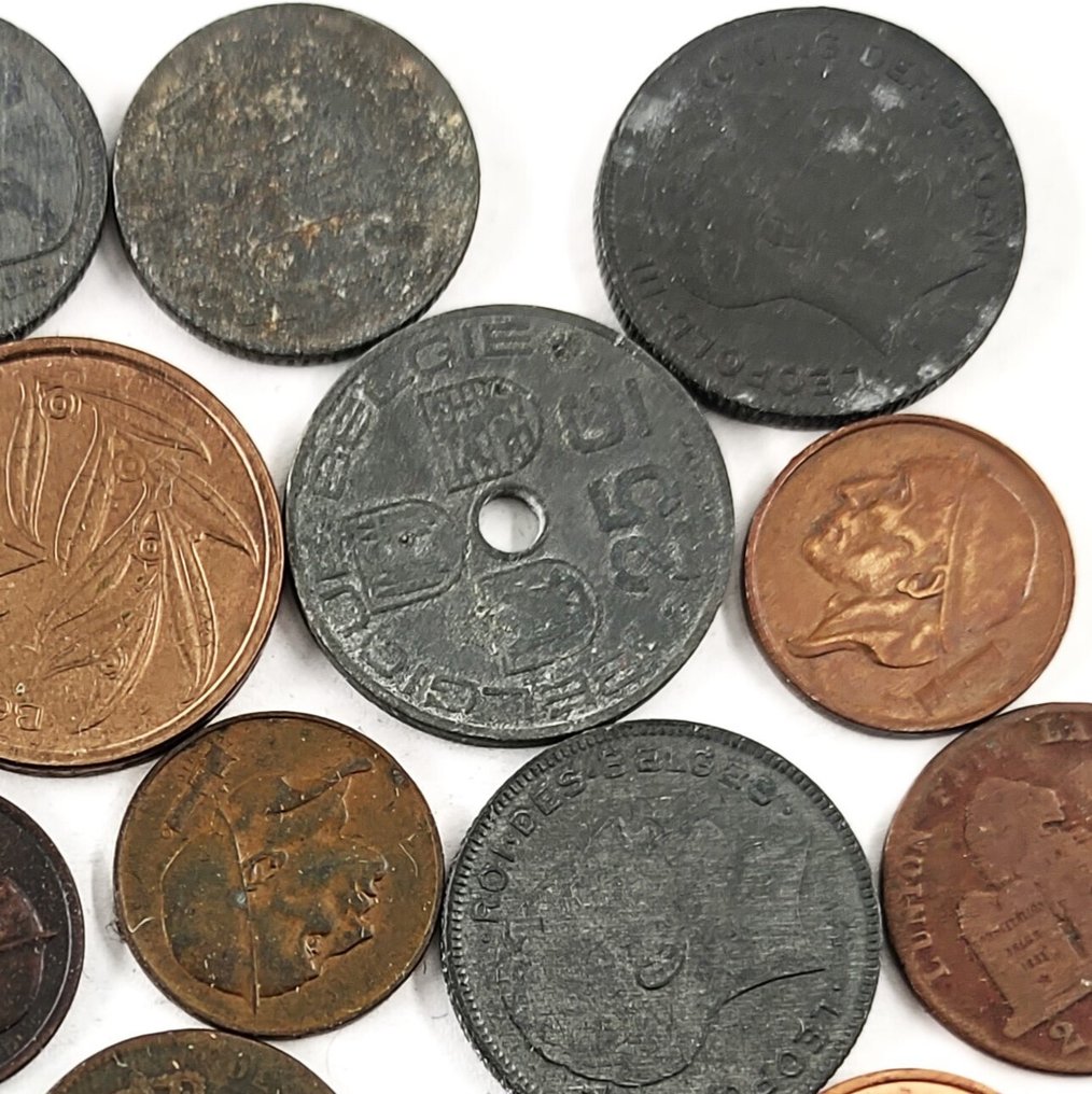 Belgium. Small Collection of 38 Coins (mixed lot, several dates, good for sellers)  (Nincs minimálár) #4.3