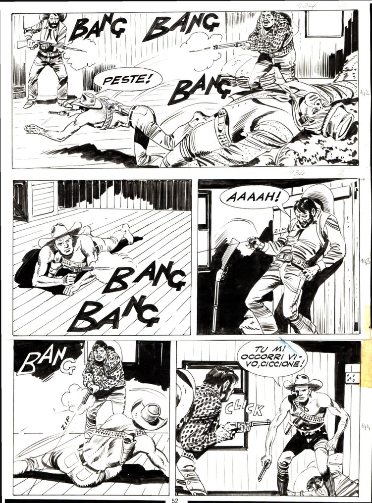 Letteri, Guglielmo - 2 Original page - Tex #406 - "Uomini crudeli" - 1994 #1.0