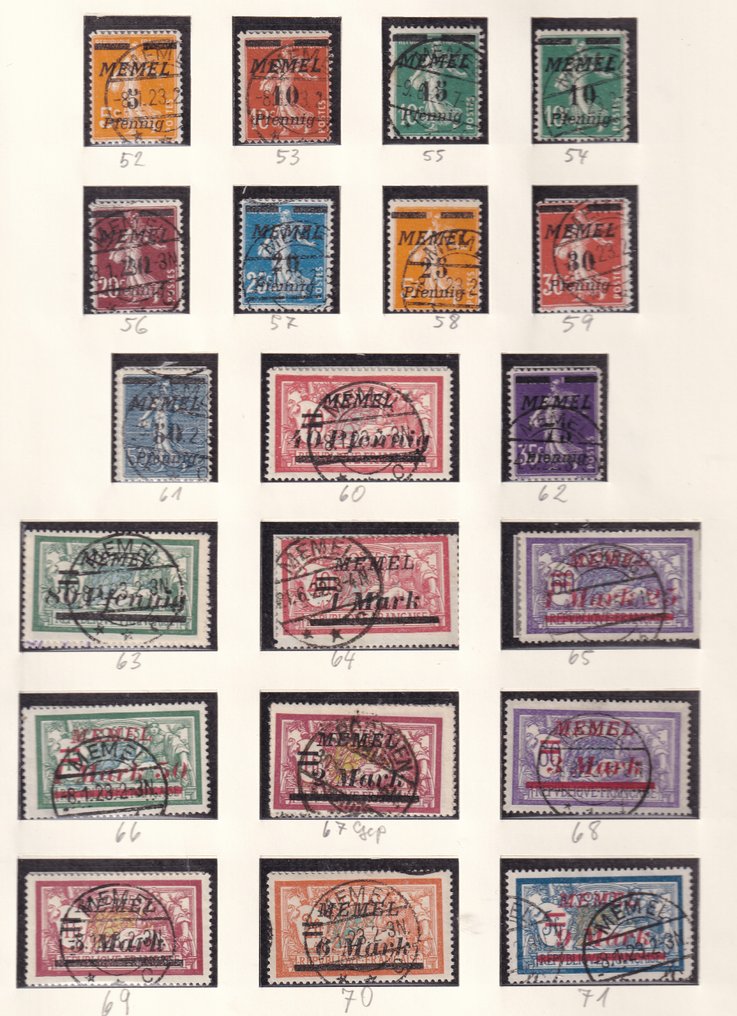 Memel 1922/1923 - Composition - Michel; 52/78,80/123 #1.0