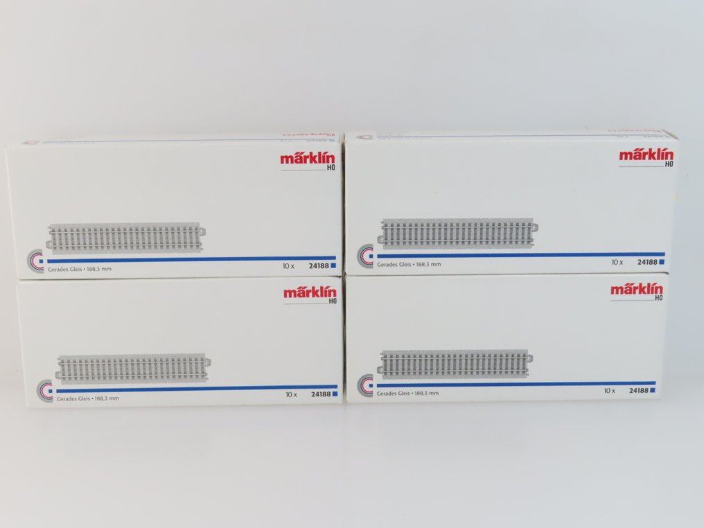 Märklin H0 - 24188 - Binari di modellini di treni (40) - 40 pezzi di binario diritti, C-rail #3.2