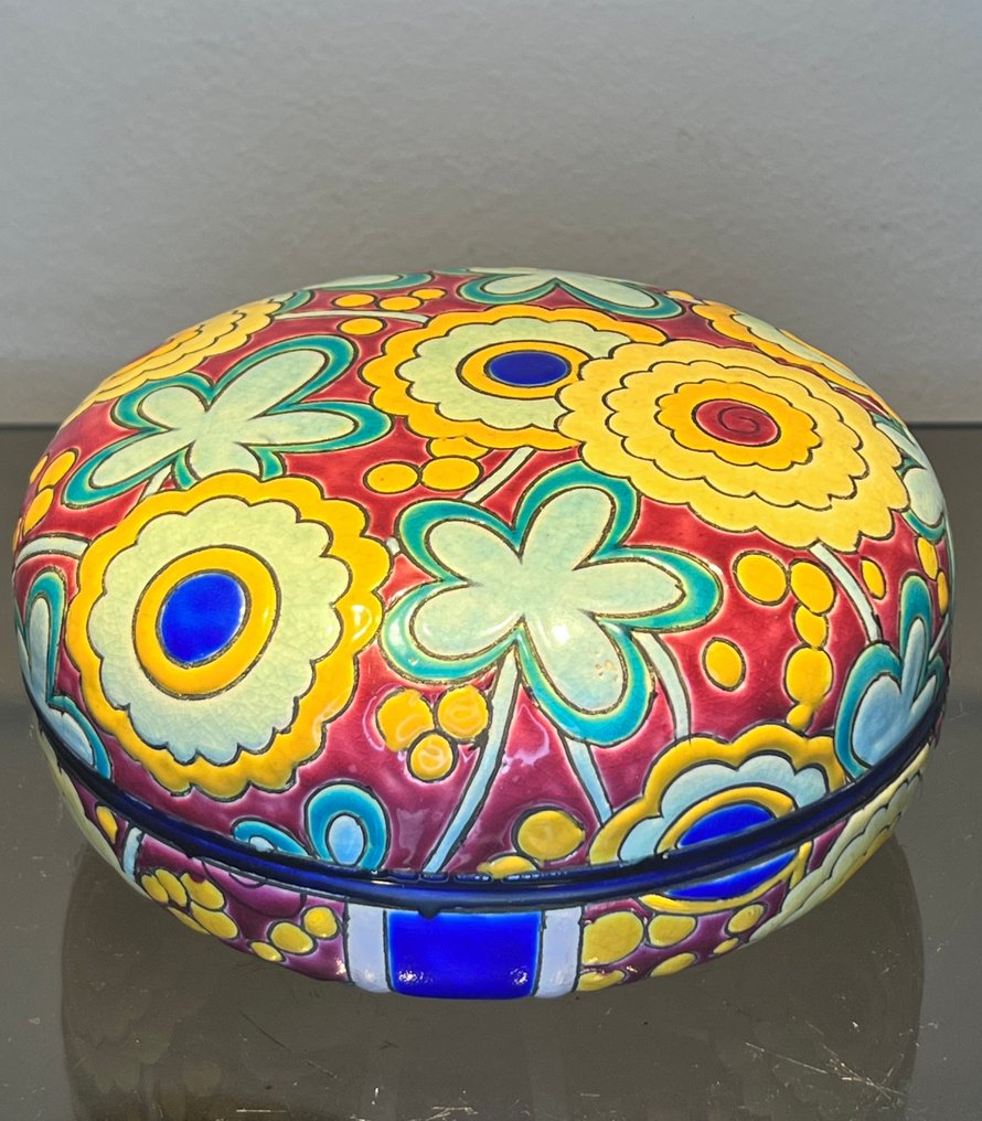 Keramis Boch - Charles Catteau, & Raymond Chevalier - Θήκη - Κουτί με διακοσμητικό καπάκι D.2810 - Faînce Fine #1.0