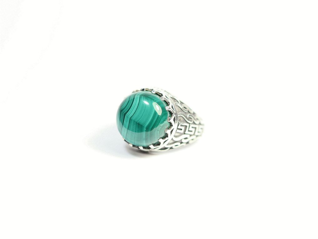 Malachite Ring / Cabochon / new- 9.32 g - (1) #2.1
