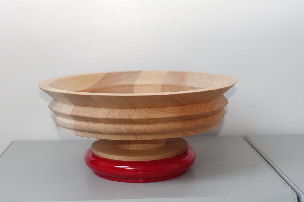 Alessi - Ettore Sottsass - Saladier - ES14 Centrotavola - Hêtre - Édition limitée - No 426/999 #1.0