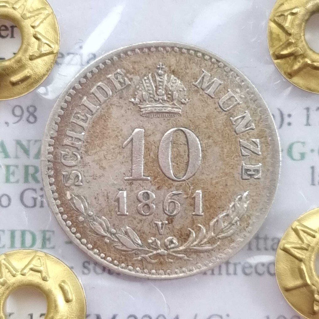 Austria. Franz Joseph I. 10 Kreuzer 1861 V / Venice - low mintage (No reserve price) #1.0