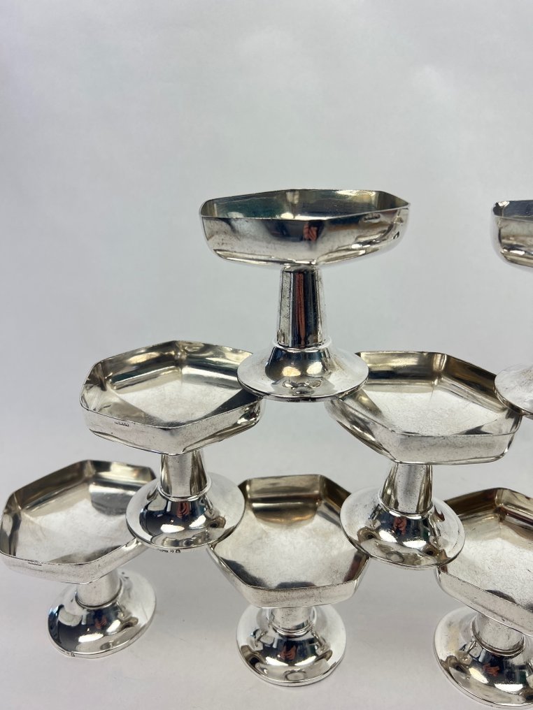 Orfèvrerie Derck - Platter (9) - Dessert / Appetizer / Ice Cream Bowls - Silverplated - Hotel / Liner silverware #3.2