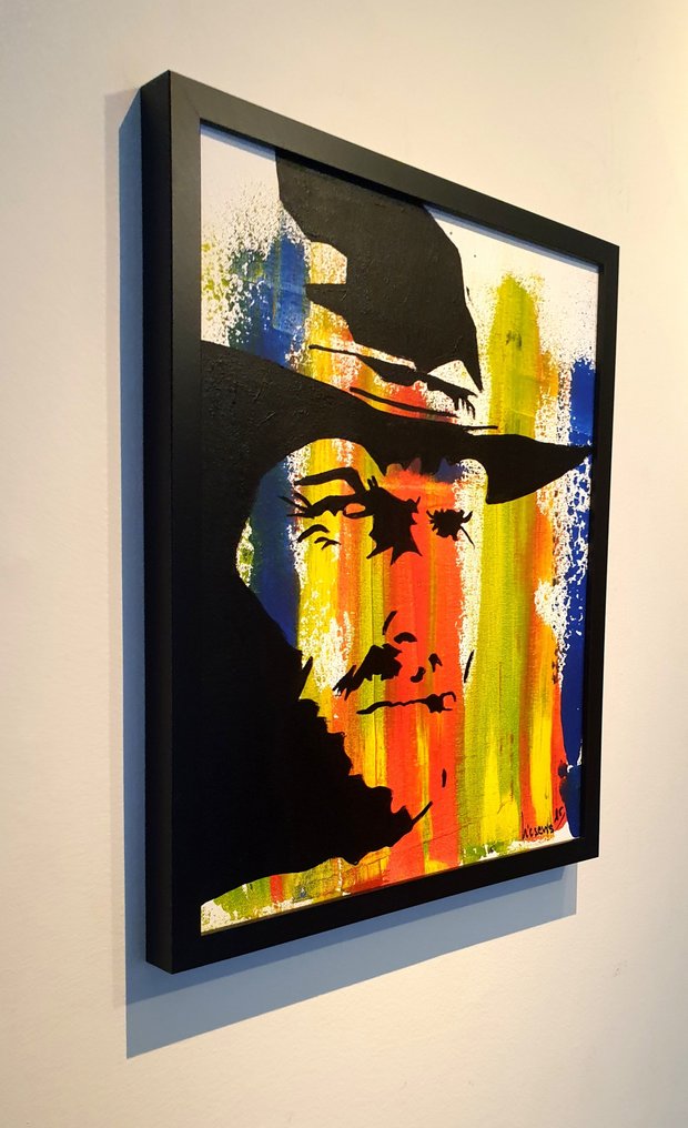 Liesens - David Bowie (handpainted on canvas) met lijst #1.0