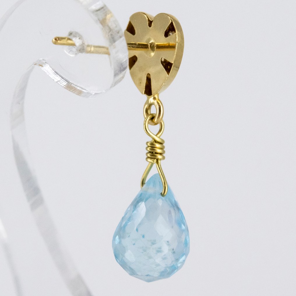 Øredobber - 18 karat Gull Topas - Diamant #3.2