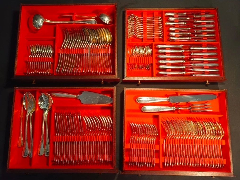 Christofle - Cutlery set for 12 (153) - pearls - Silverplated #2.1