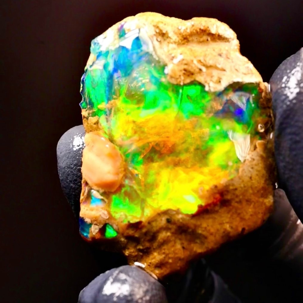 Φυσική οπάλιο κρυσταλλική AAA+++ - ακάλυπτη - 69 καράτια Δείγμα - Ύψος: 40 mm - Πλάτος: 30 mm- 14 g - (1) #1.0