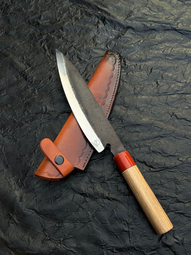 厨刀 -  厨房刀 - 12C27 不锈钢厨师刀，手工刀，橄榄木，Risen - 木头 - 亚洲 #3.2