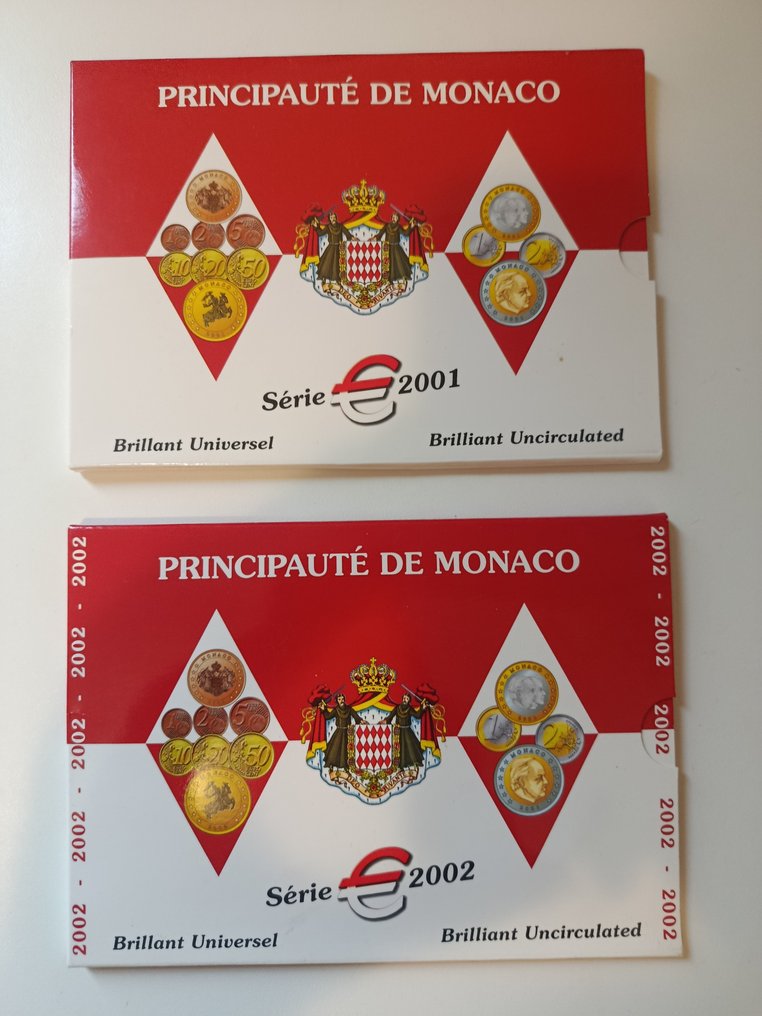 Monaco. Year Set (BU) 2001/2002 (2 sets)  (Nincs minimálár) #1.0