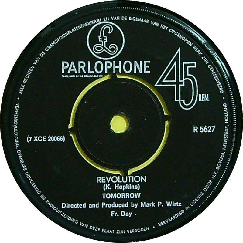 Tomorrow (Keith West / Mark Wirtz) - 1. My White Bicycle (1967) | 2. Revolution (1967) - Multiple titles - 45 RPM 7" Single - 1st Pressing - 1967 #3.2