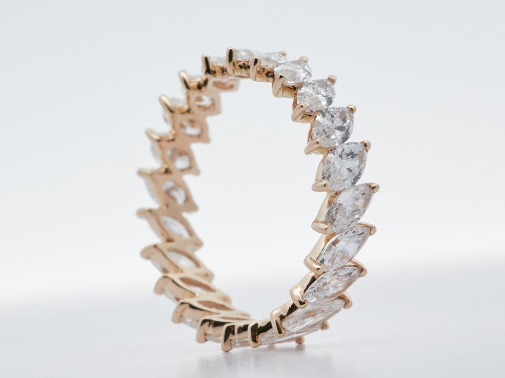 沒有保留價 - 戒指 - 14 克拉 黃金 -  2.64ct. tw. 鉆石 (實驗室培育) #2.1