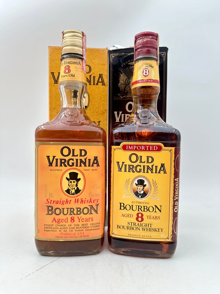 Old Virginia 8 years old 80 Proof - Magnum (1L)  - b. 1980s, 1990s - 1 Litre - 2 bottles #1.0