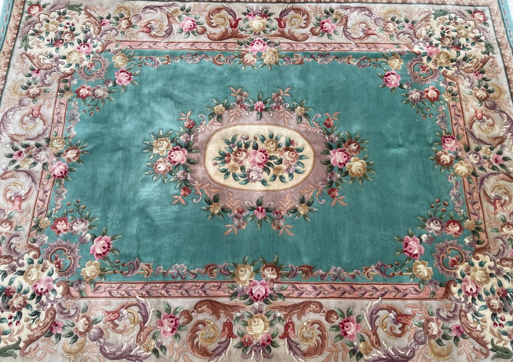 中国北京手工羊毛地毯 - 手工编织 - 羊毛 - 地毯 - 高品质地毯 - 高毛绒地毯 - 地毯 - 376 cm - 274 cm #1.0