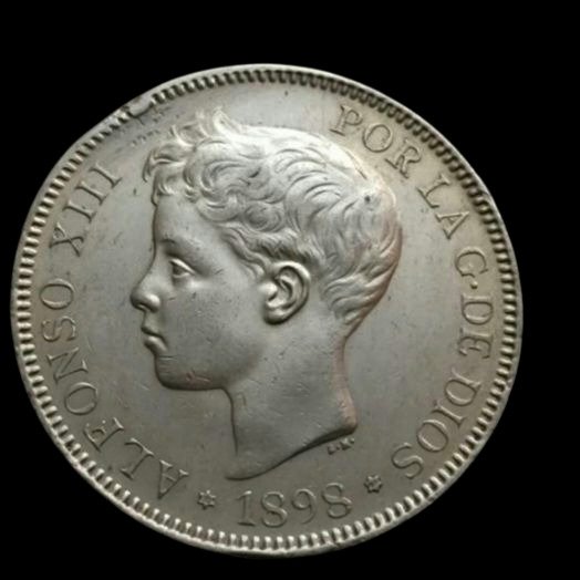 西班牙. 阿方索十三世. 5 Pesetas 1898 *98 SGV  (沒有保留價) #1.0
