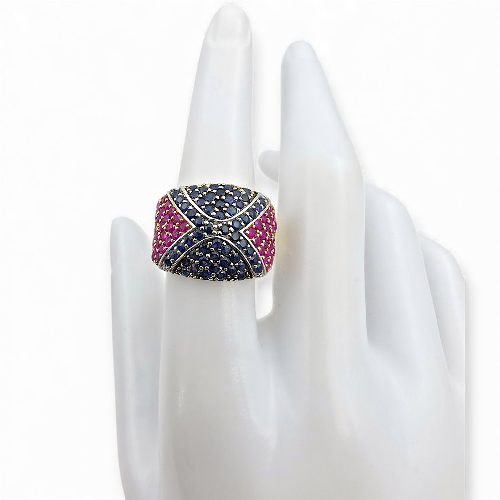 Utan reservationspris - Harry Ivens - Ring Silver - Ruby, Sapphire (certifierad) #4.3