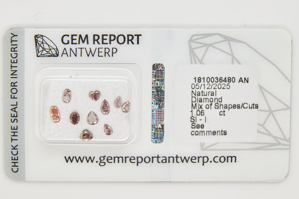 χωρίς τιμή ασφαλείας - 10 pcs Διαμάντι  (Φυσικό)  - 1.06 ct - Mixed shape - SI1, SI2, I1, I2, I3 - Gem Report Antwerp (GRA) #1.0