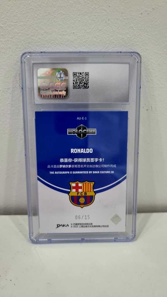 DAKA FC Barcelona Holocene Ronaldo /15 Autograph - CGC 9 Graded card #3.2