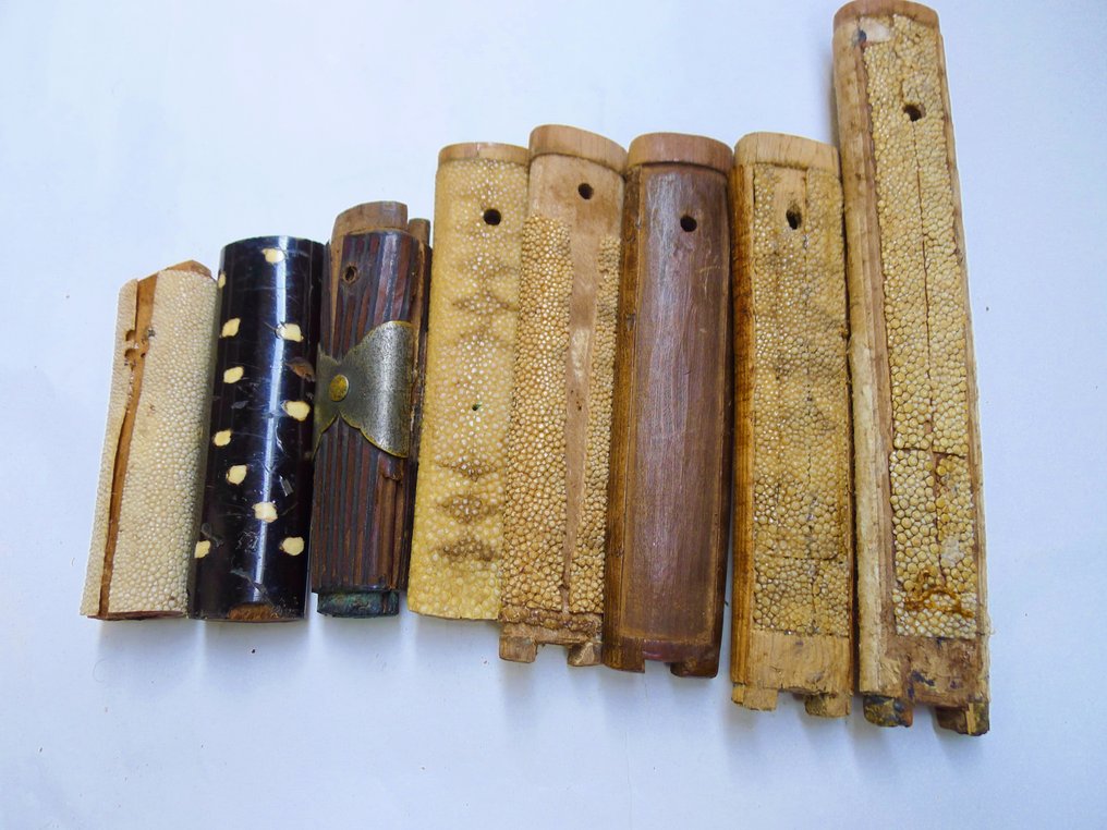 古董日本八木制鲨鱼皮刀柄 - 軍用配件 #4.3