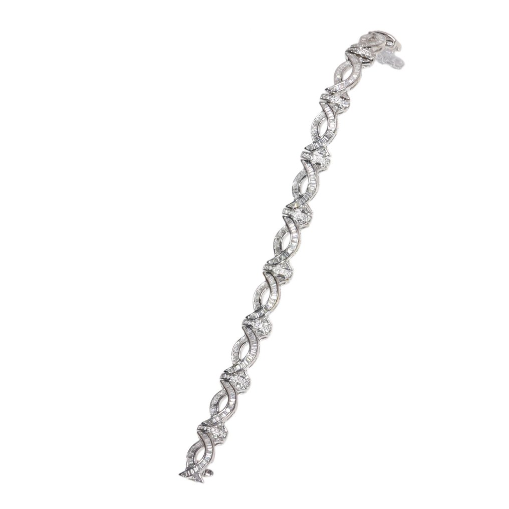 χωρίς τιμή ασφαλείας - Βραχιόλι - 18 καράτια Λευκός χρυσός - 2.96ct. tw. Διαμάντι (Φυσικό) - Κλασικό 1980 #3.2