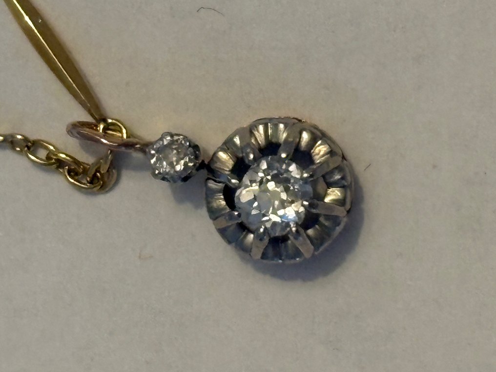 2 részes ékszerszett - 18 kt. Sárga arany, Fehér arany - 0.20ct. tw. Gyémánt (Természetes) #2.1