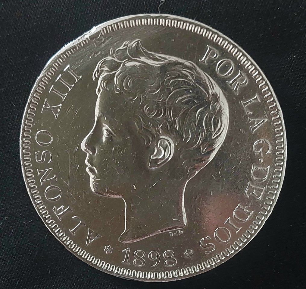 西班牙. 阿方索十三世. 5 Pesetas 1898 *98 SGV  (沒有保留價) #2.1