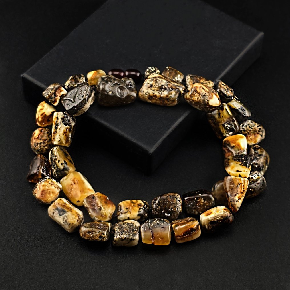 正宗波罗的海琥珀块项链——具有纹理化化石表面的古老有机之美 - 琥珀  (沒有保留價) #1.0