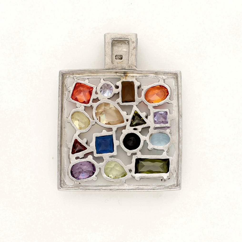 Senza prezzo di riserva - Ciondolo Argento - Varie pietre preziose #1.0