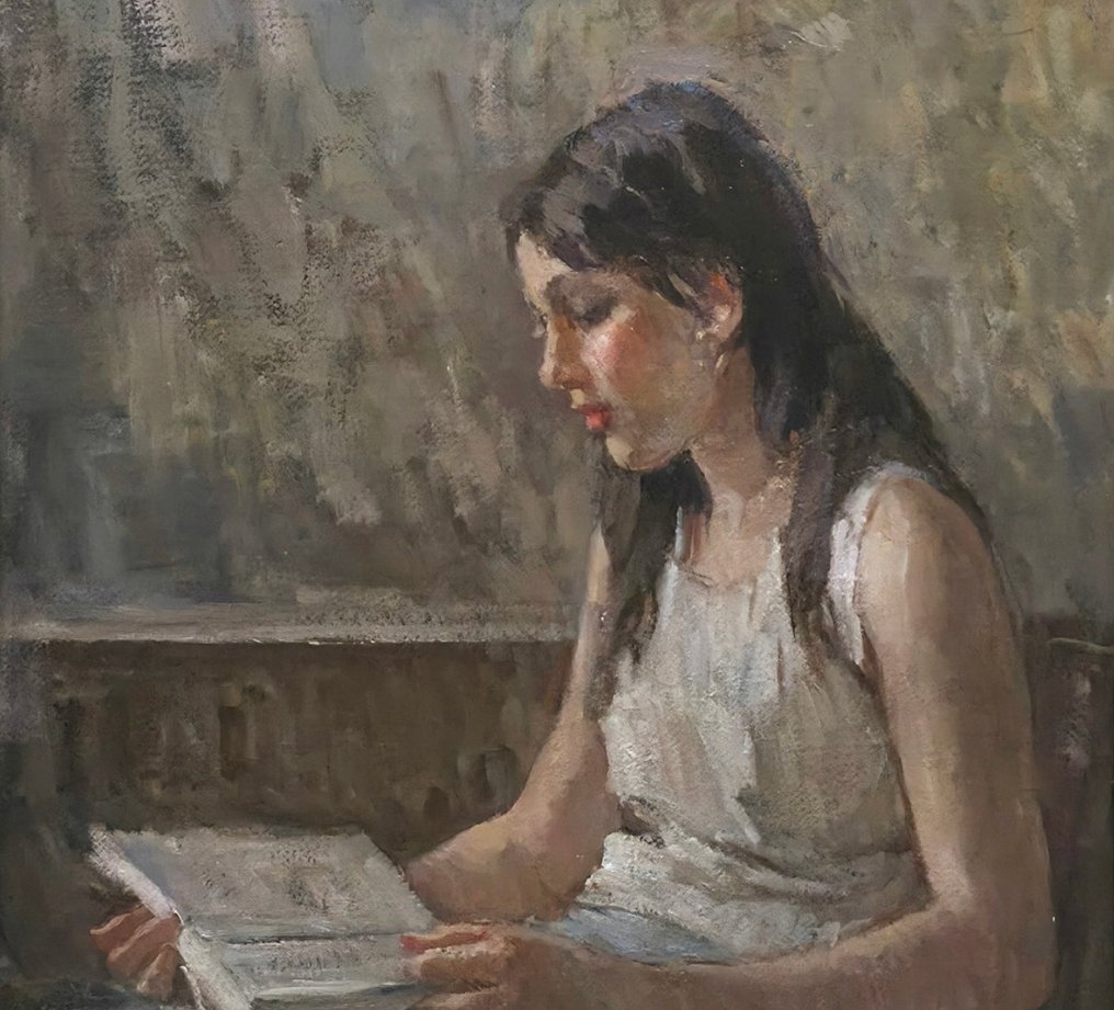 Attilio Toro (1892-1982) - Donna in lettura #1.0