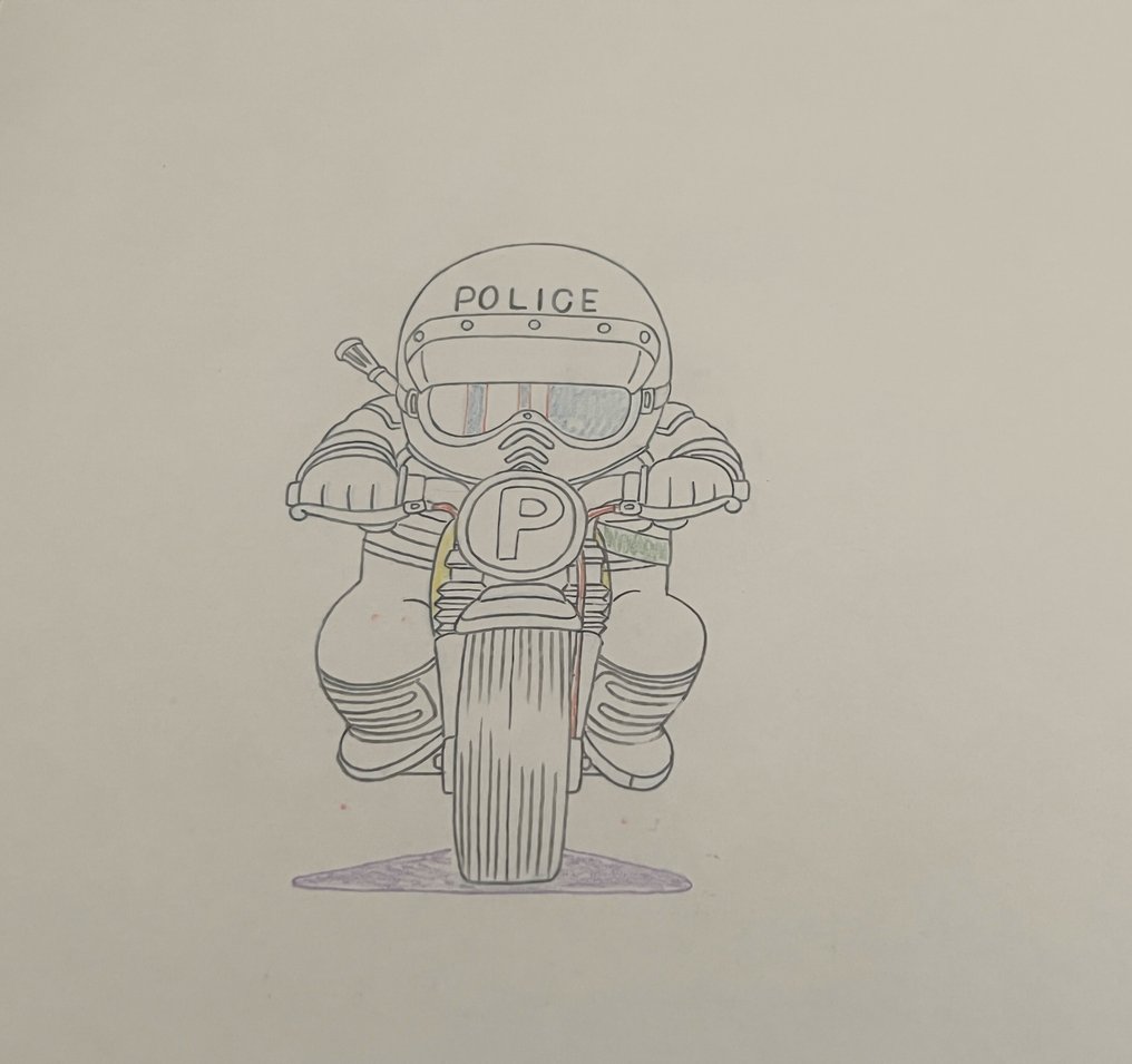 Toei Animation - 1 Original drawing - Dr. Slump - POLICE - 1980 #1.0