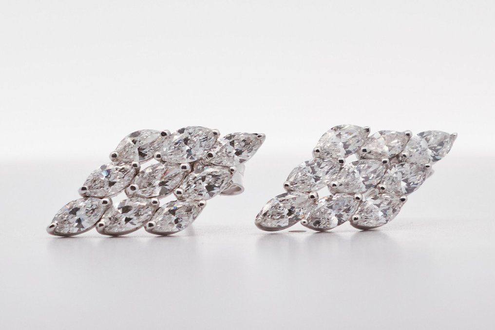 Zonder minimumprijs - Oorbellen - 14 karaat Witgoud - 2.32ct. tw. Diamant (Lab-grown) #1.0
