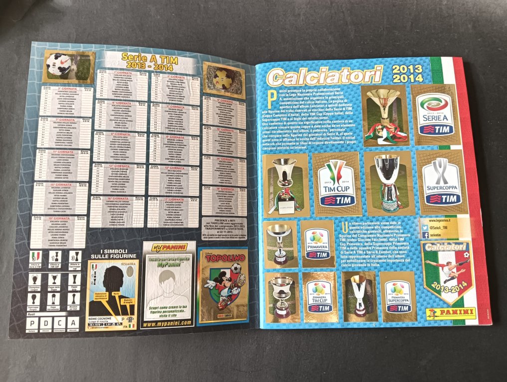 Panini Calciatori 2013/2014 completo con aggiornamenti - 1 Ολοκληρωμένο άλμπουμ - Excellent (EX) #1.0