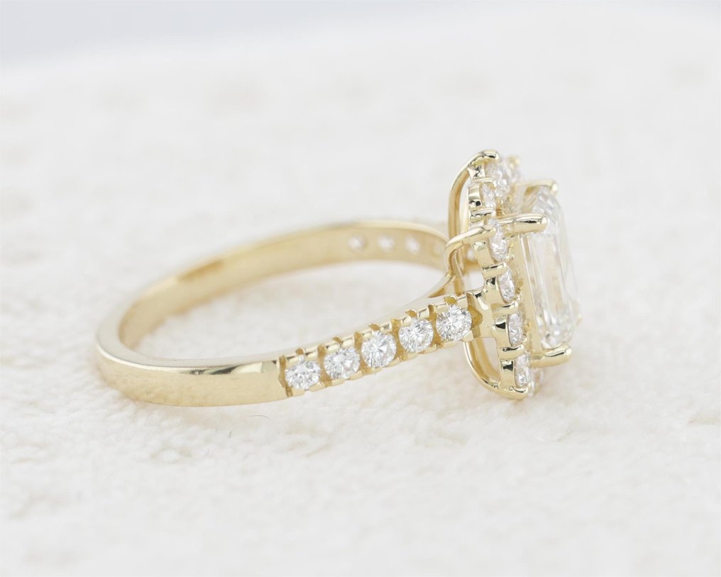 Bague - 14 carats Or jaune -  2.17ct. tw. Diamant (Cultivé en laboratoire) - Diamant - IGI certifié #2.1