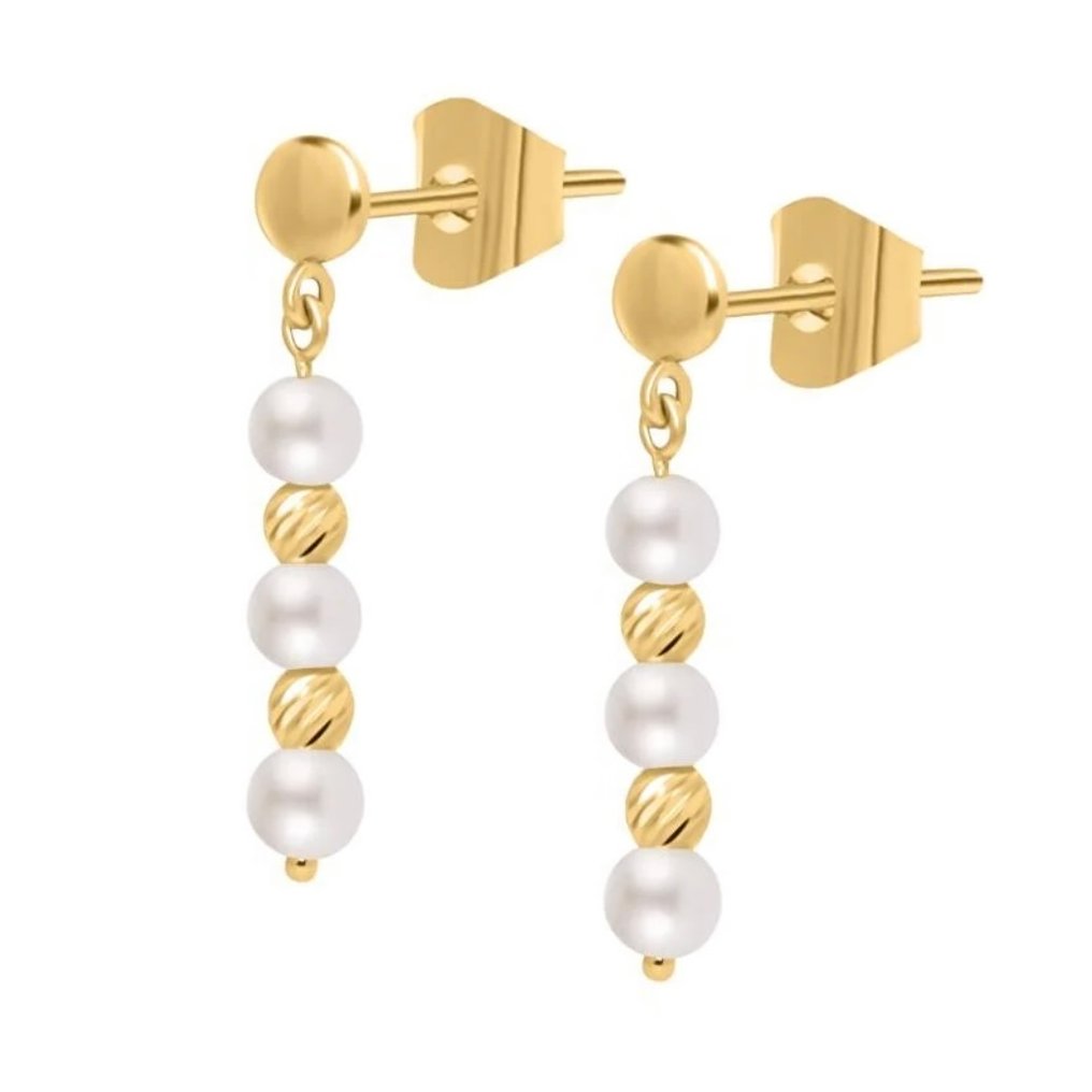 没有保留价 - Handmade - 耳环 - 14K包金 黄金 珍珠 - 珍珠与Dorika Balls #2.1