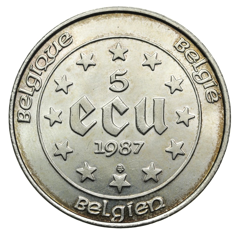 Belgio. Baldovino I (1951-1993). 5 Ecu (22.9 g) 1987 / Km-166 (Senza prezzo di riserva) #1.0