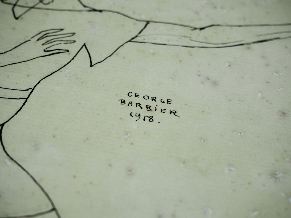 George BARBIER - dessin signé - original - encre - 1918 #4.3