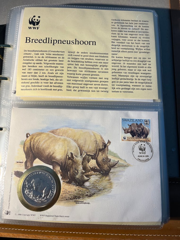 不同的国家  - 美国野生动物收藏和WWF收藏，FDC和硬币册，带磁带的集邮册 #3.2