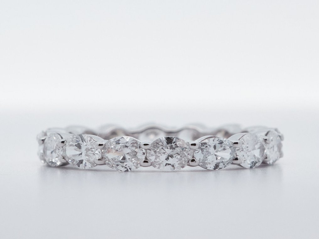 Ei pohjahintaa - Sormus - 14 kt. Valkokulta -  2.42ct. tw. Timantti (Laboratoriossa kasvatettu) #1.0